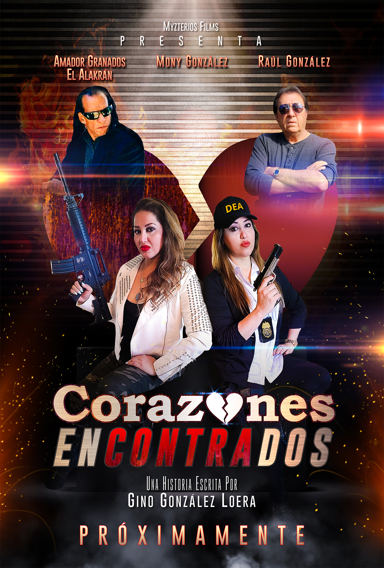 Fotográfia y Diseño de posters para la película Corazones Econtrados de Myzterios Films. Arte por Cinefilmico Film Studio.
